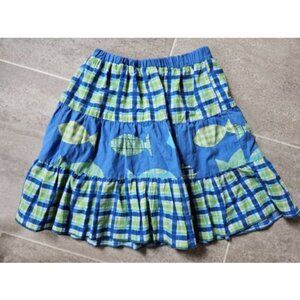 CORKY and Company Blue Plaid and Fishy Cotton Skirt Girls Size 5